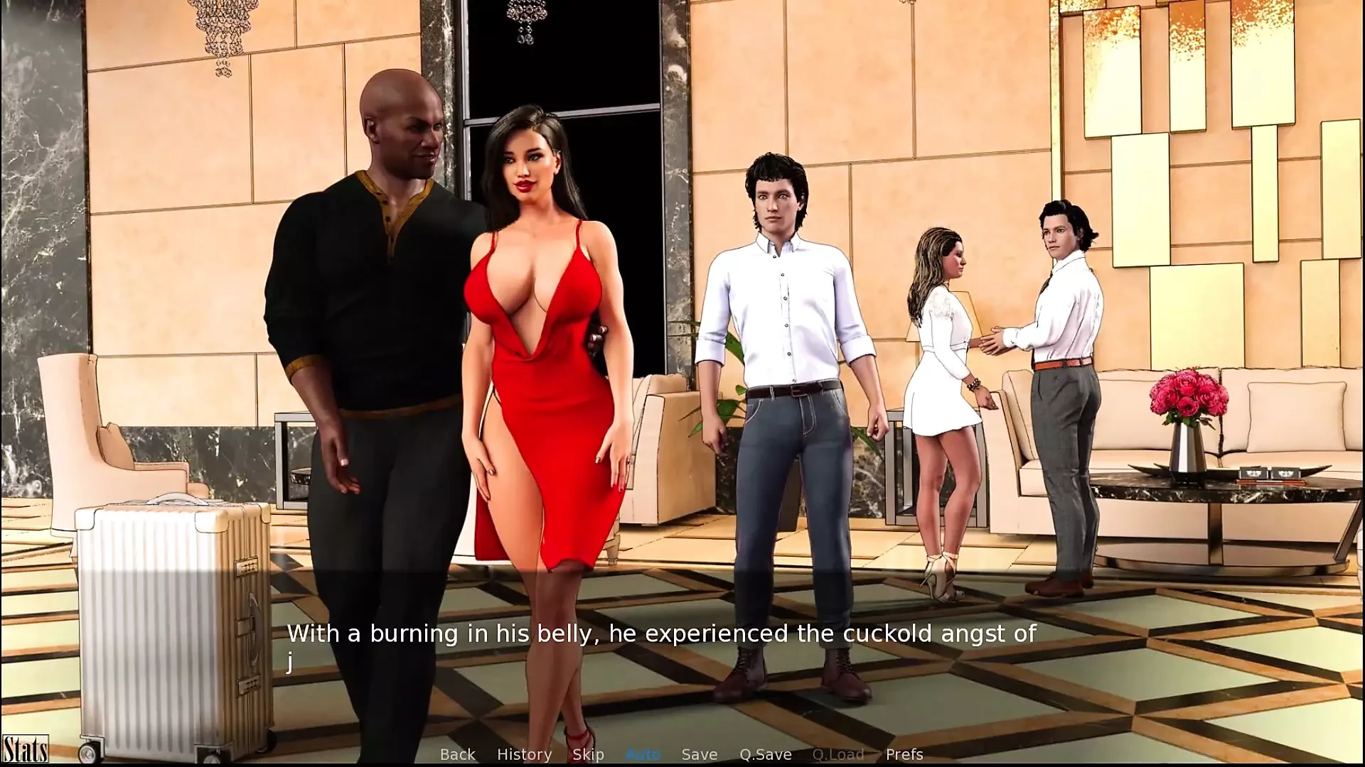 A Couple’s Duet of Love and Lust #12 – Eathen ,Darrel and Nat went out together … Darrel played with Nat’s pussy in public …